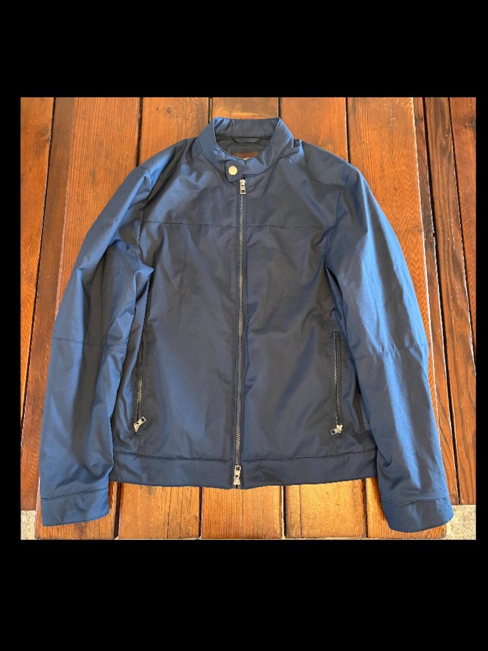 Michael Kors Travel Engineered Navy Lightweight Moto Jacket Men's M